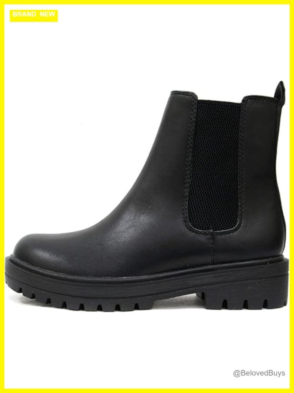 Lug Sole Low Heel Chelsea Ankle Bootie w/ Double Elastic Gore